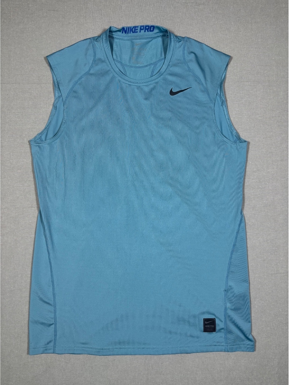 Nike Pro Dri-FIT Sleeveless Training Tank Top Mens Teal Blue Athletic Gym Shirt